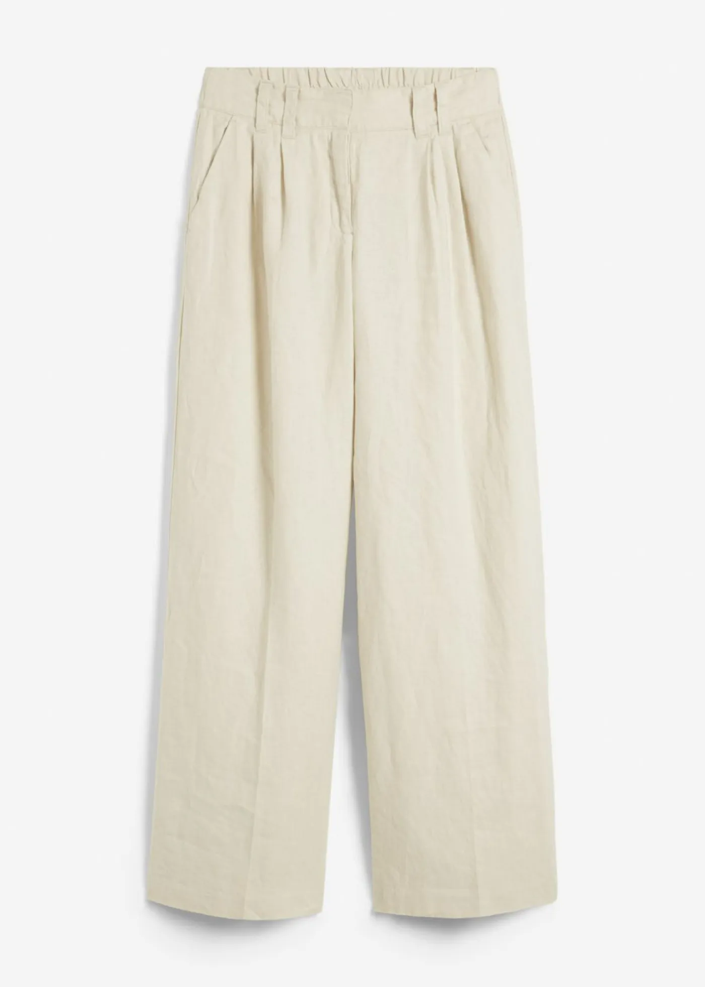 bonprix bonprix Premium|Pantalones>Pantalón de pinzas de lino puro Arena claro