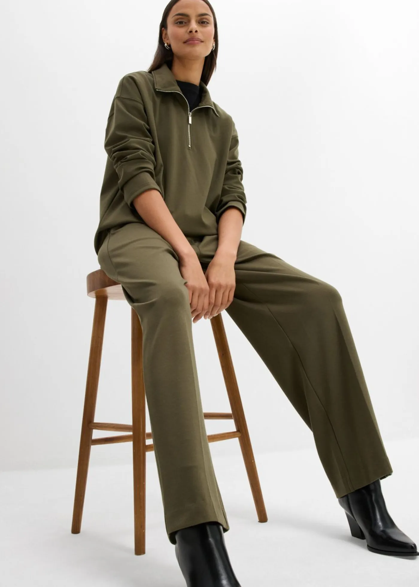 Mujer bonprix bonprix Pantalón de pinzas de mezcla de viscosa