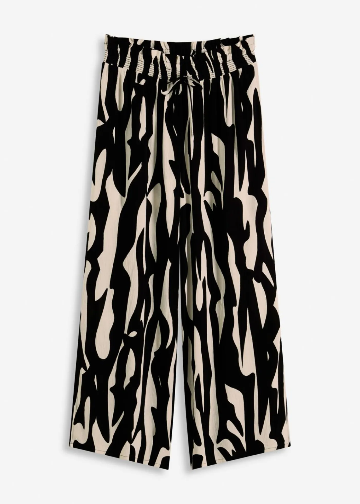 bonprix bonprix Ropa De Playa|Pantalones>Pantalón de playa de viscosa fluida Negro-beige