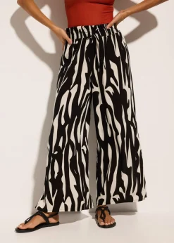 bonprix bonprix Ropa De Playa|Pantalones>Pantalón de playa de viscosa fluida Negro-beige