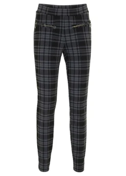 bonprix bonprix Pantalones>Pantalón de punto Negro/gris ahumado de cuadros