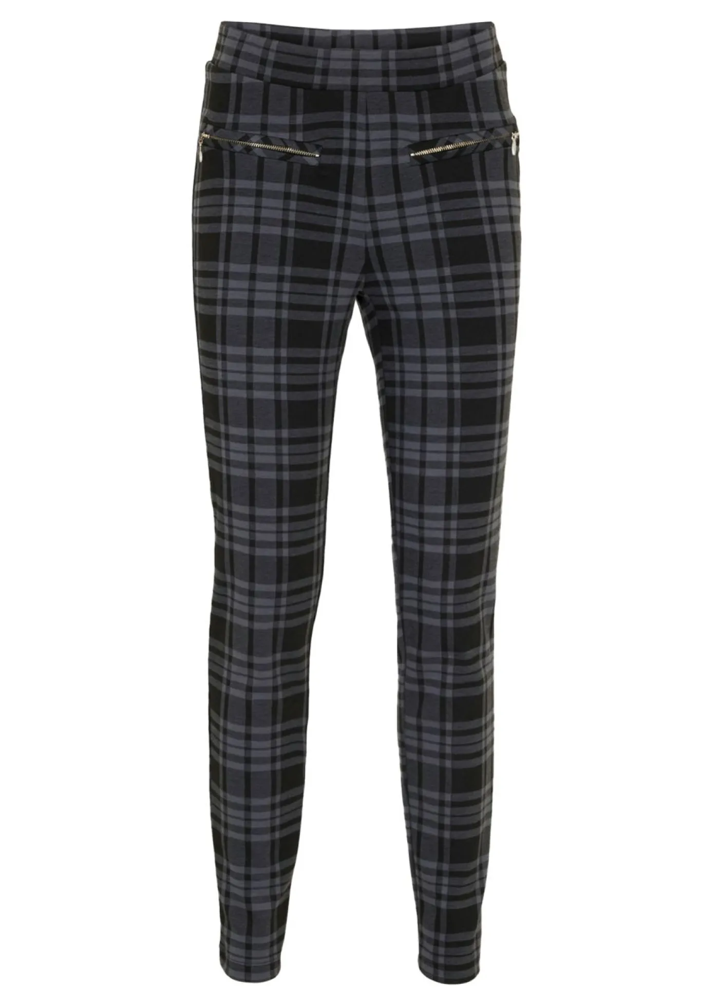 bonprix bonprix Pantalones>Pantalón de punto Negro/gris ahumado de cuadros