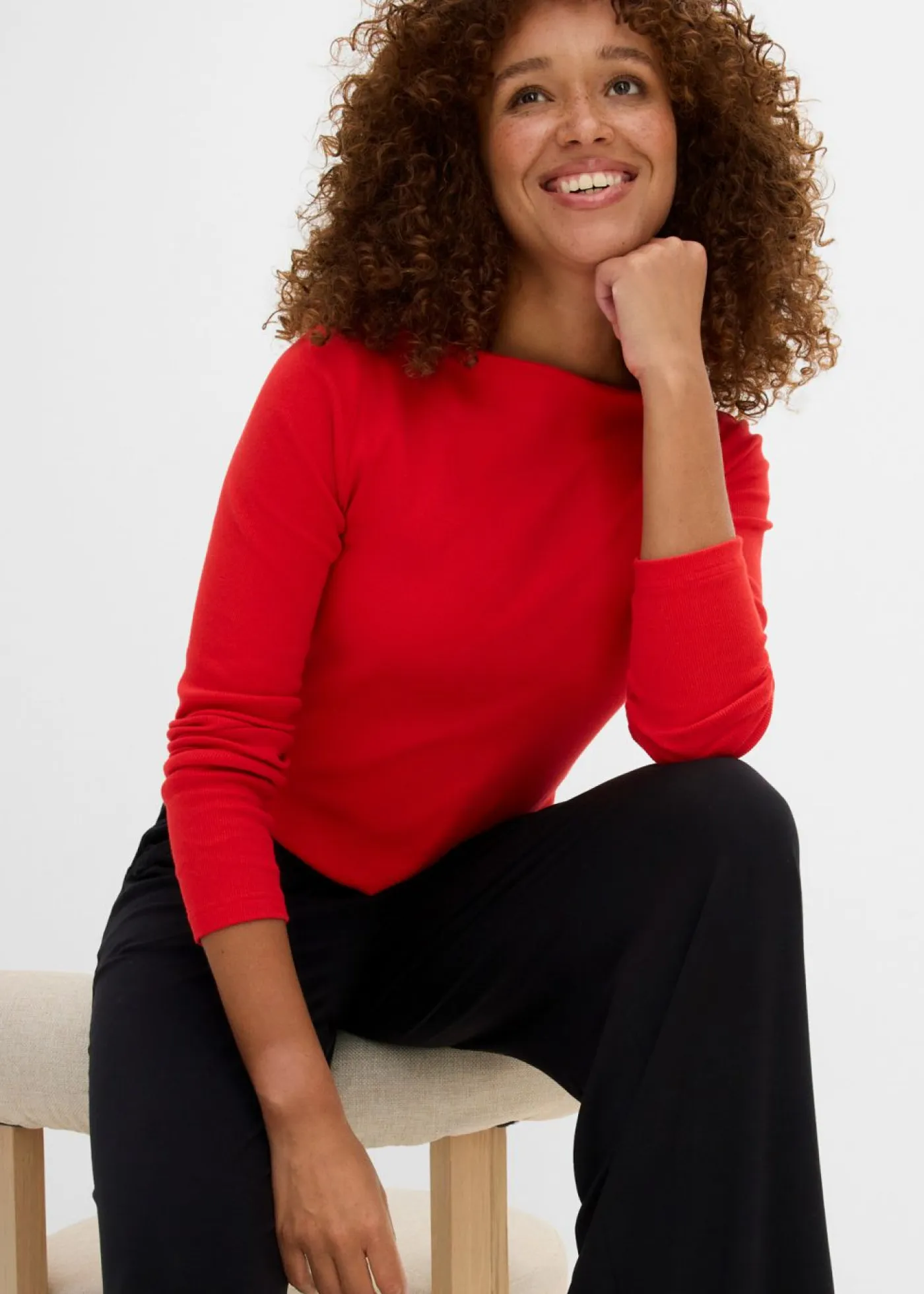 bonprix bonprix Pantalones>Pantalón de punto Negro