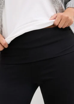 Mujer bonprix bonprix Pantalón de punto 2 en 1 con cinturilla doblada para durante y después del embarazo