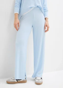 bonprix bonprix Pantalones>Pantalón de punto con aspecto de punto azul pálido moteado