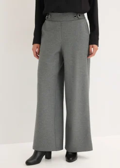 Mujer bonprix bonprix Pantalón de punto con cierre decorativo