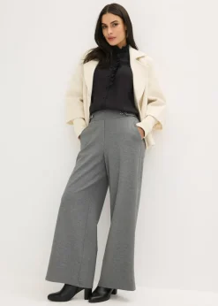 Mujer bonprix bonprix Pantalón de punto con cierre decorativo