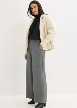 Mujer bonprix bonprix Pantalón de punto con cierre decorativo