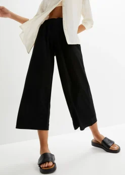 bonprix bonprix Pantalones>Pantalón de punto con cinturilla cómoda Negro