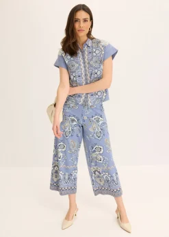 Mujer bonprix bonprix Pantalón de punto con estampado paisley