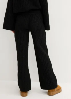 Mujer bonprix bonprix Pantalón de punto con patrón trenzado