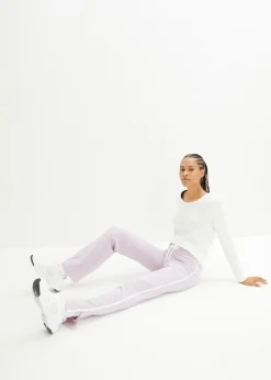 Mujer bonprix bonprix Pantalón de punto de algodón con elástico (2 unidades)