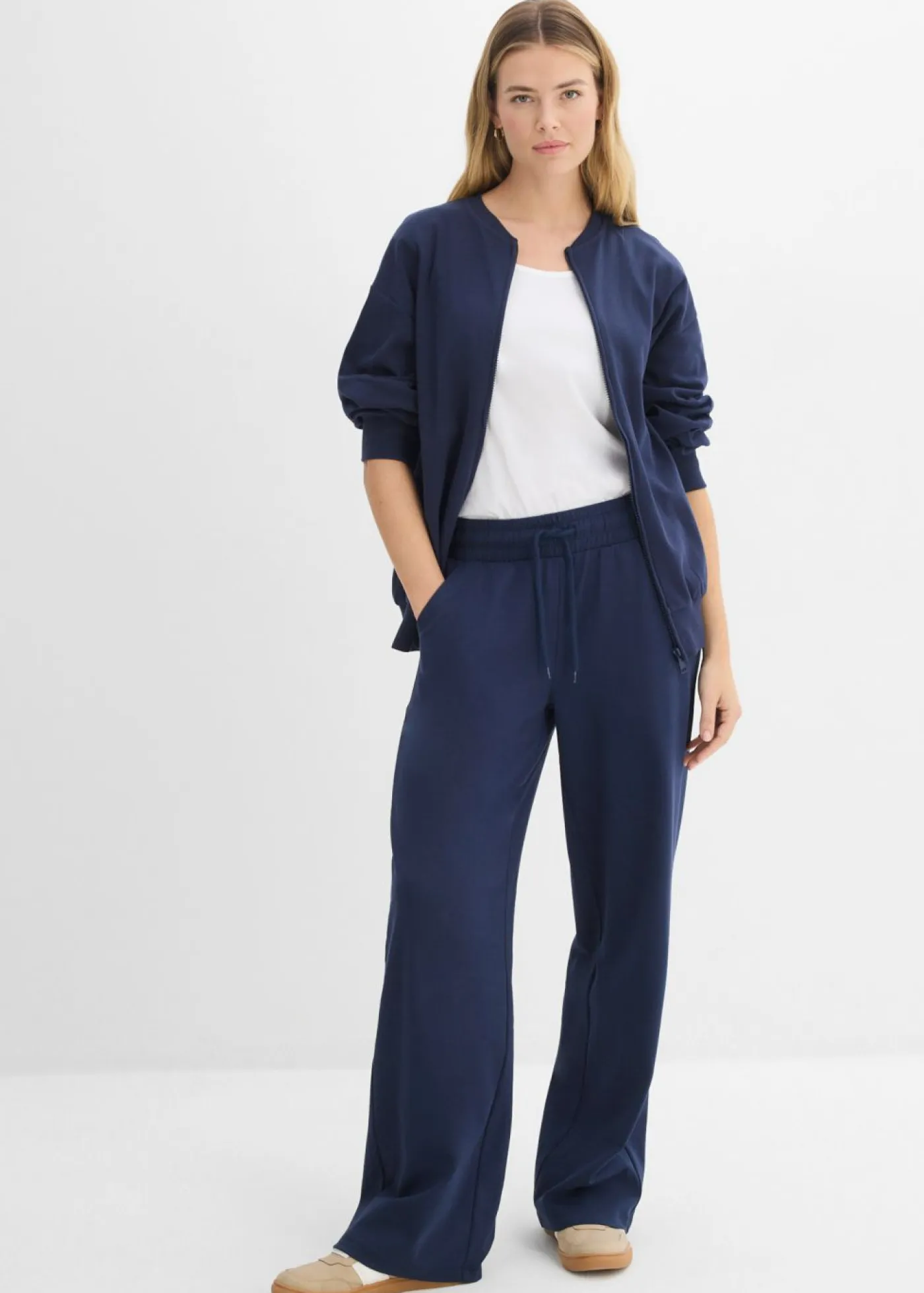 bonprix bonprix Pantalones>Pantalón de punto de interlock Azul marino