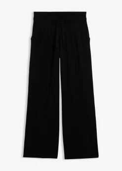 bonprix bonprix Esenciales|Pantalones>Pantalón de punto de mezcla de cachemir suave Negro
