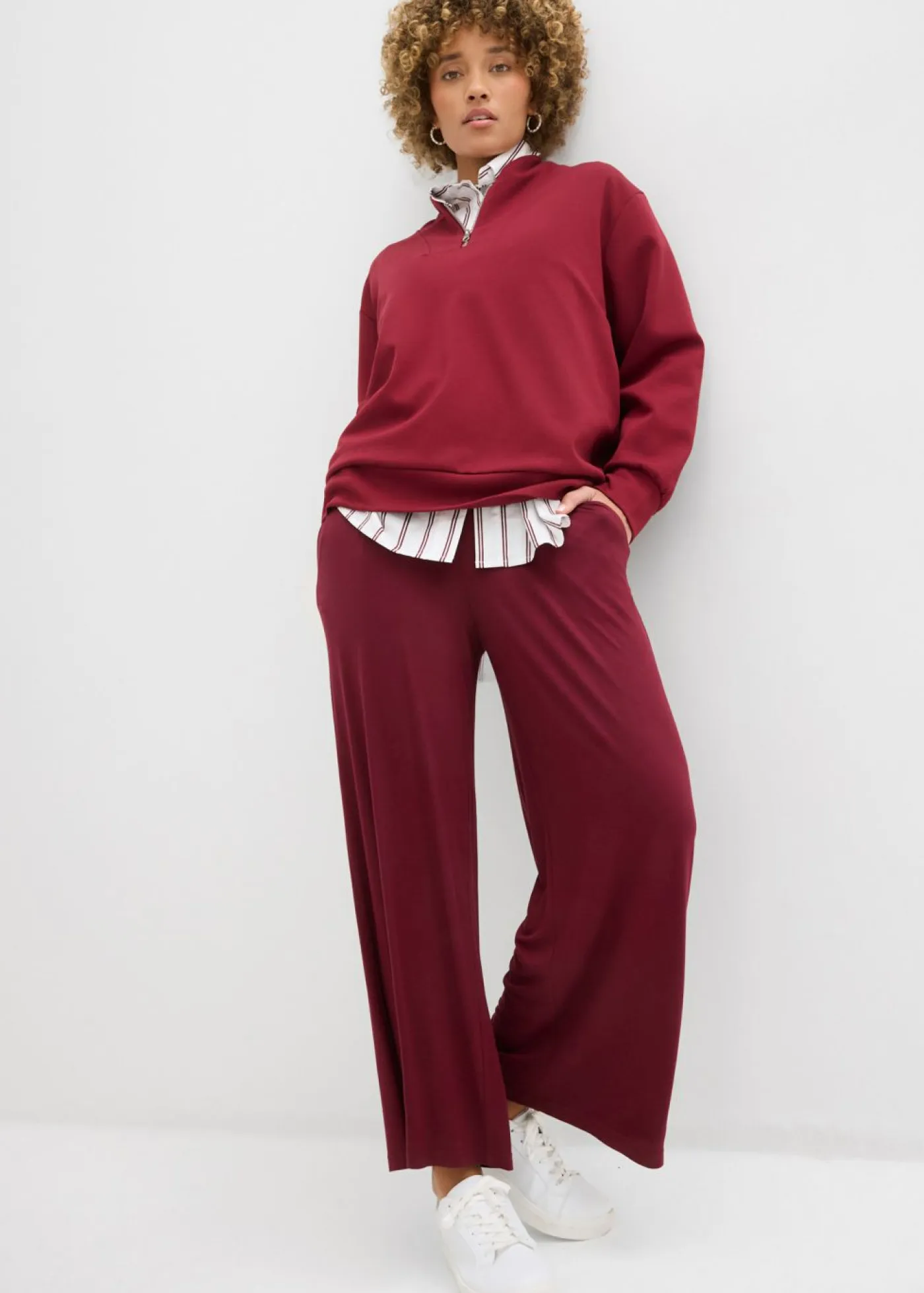 Mujer bonprix bonprix Pantalón de punto de mezcla de viscosa fluida, largo 7/8