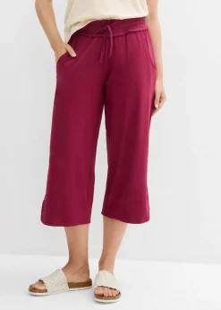 bonprix bonprix Pantalones>Pantalón de punto de mezcla de algodón Rojo azalea