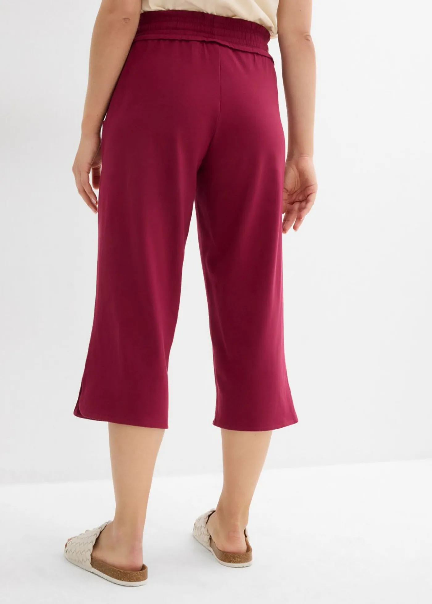 bonprix bonprix Pantalones>Pantalón de punto de mezcla de algodón Rojo azalea