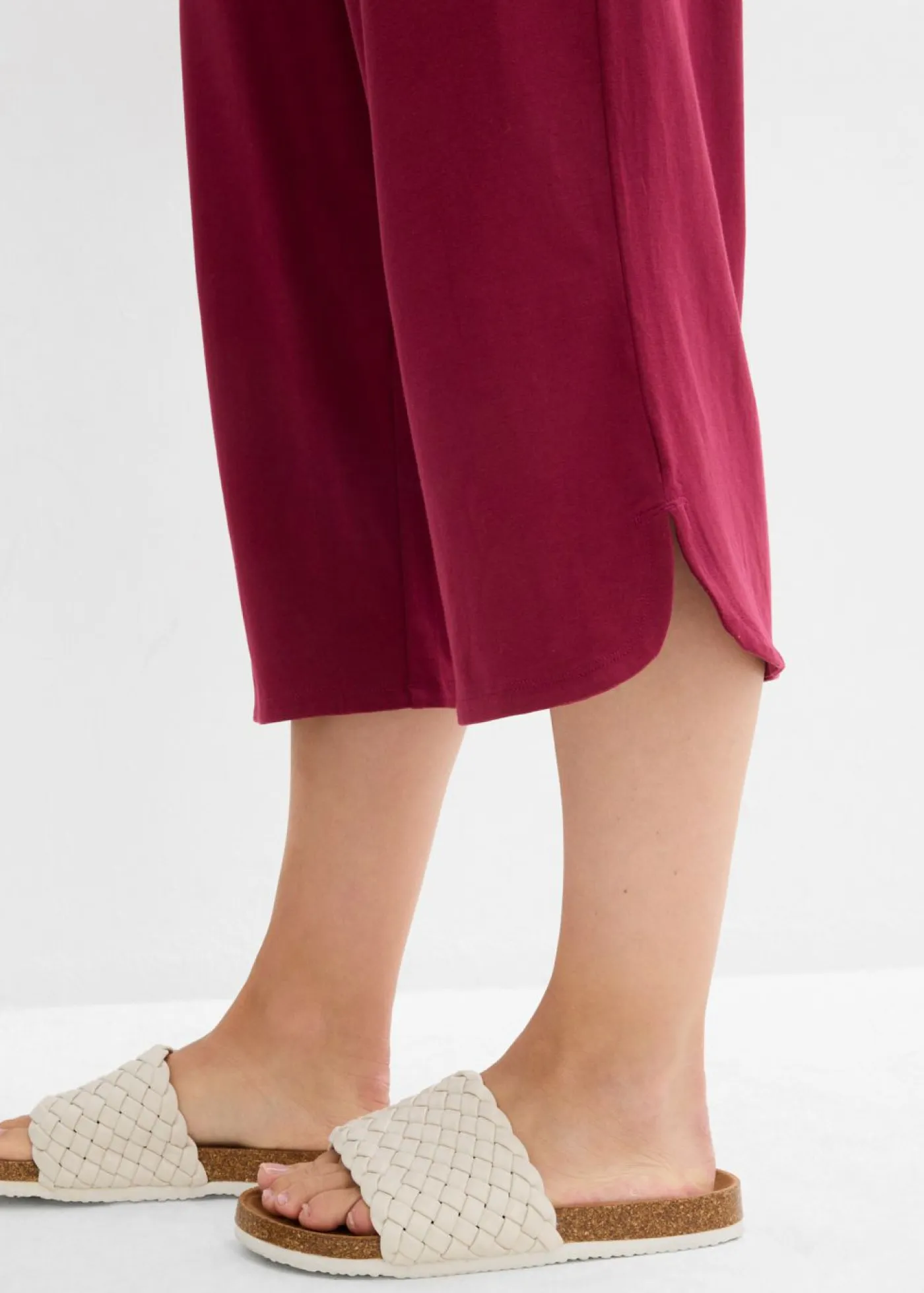 bonprix bonprix Pantalones>Pantalón de punto de mezcla de algodón Rojo azalea