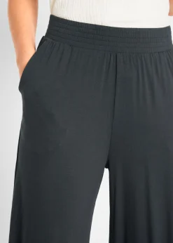 Mujer bonprix bonprix Pantalón de punto de mezcla de viscosa fluida, largo 7/8
