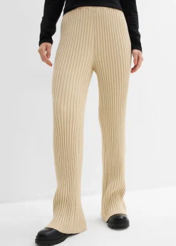 bonprix bonprix Pantalones>Pantalón de punto de mezcla de viscosa suave Arena claro