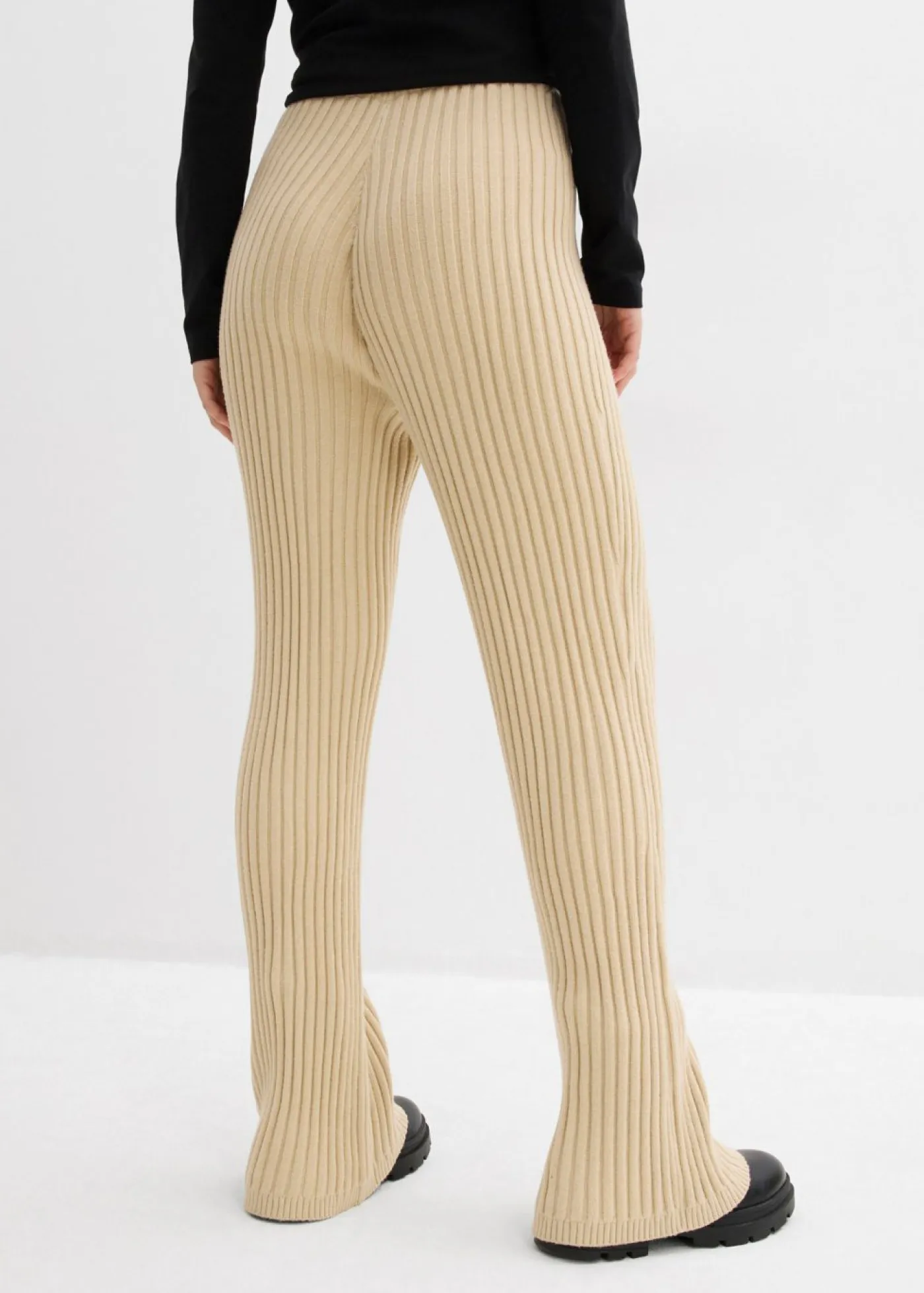 bonprix bonprix Pantalones>Pantalón de punto de mezcla de viscosa suave Arena claro