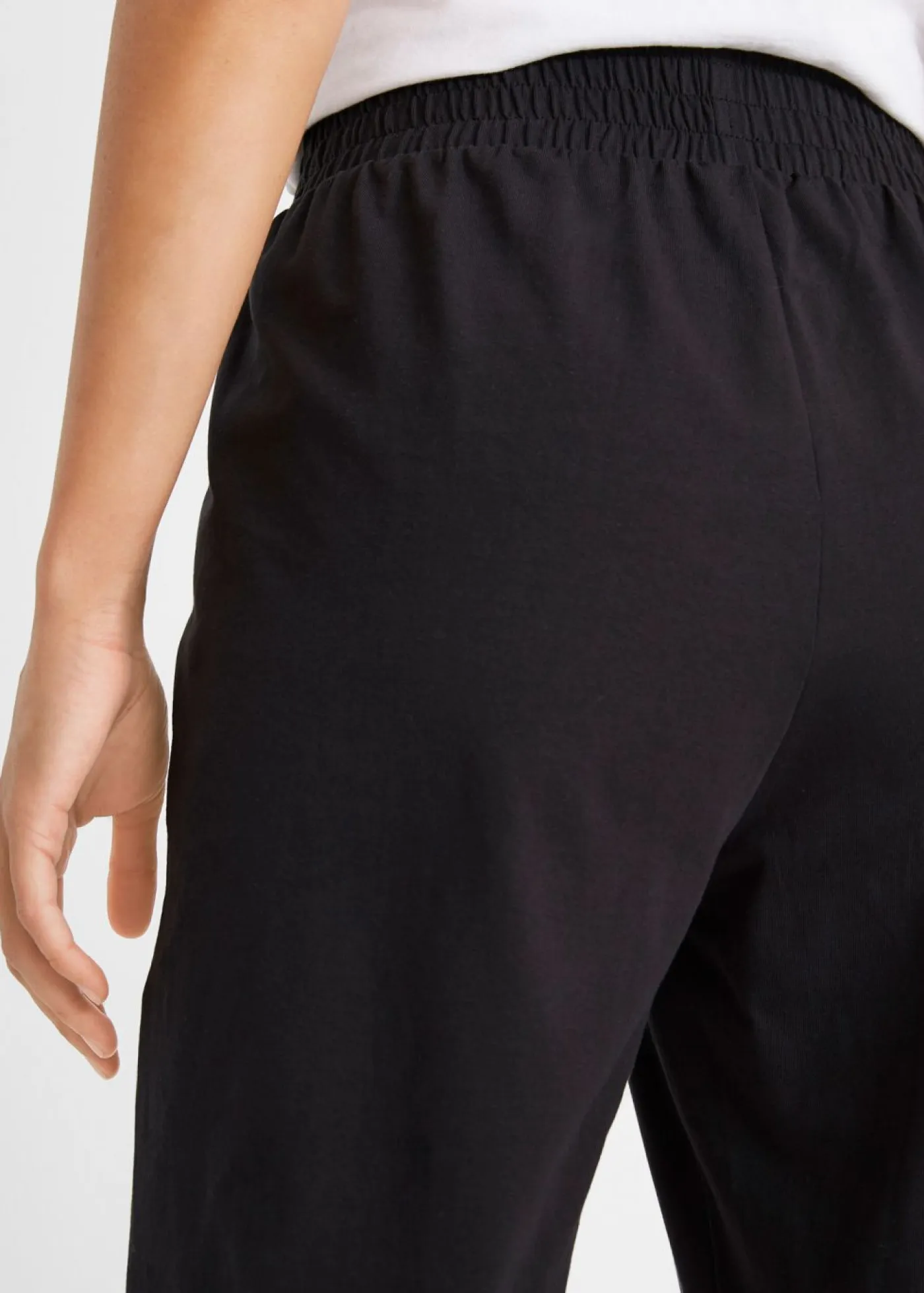 bonprix bonprix Pantalones>Pantalón de punto de mezcla de algodón Negro