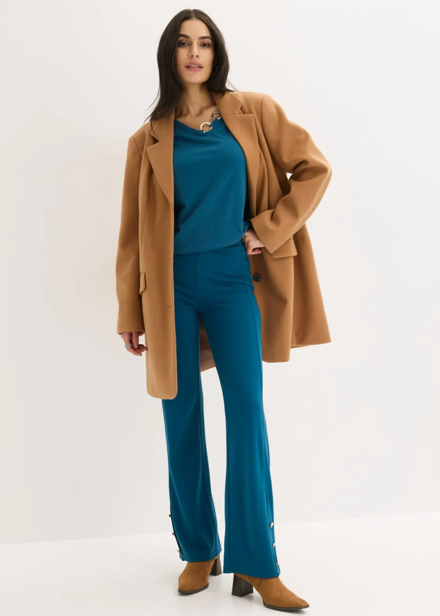 bonprix bonprix Pantalones>Pantalón de Punto di Roma Petróleo azul