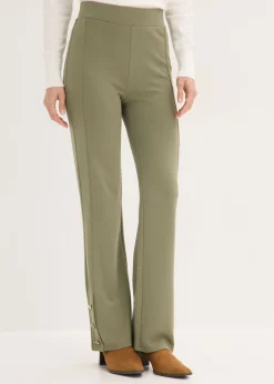 bonprix bonprix Pantalones>Pantalón de Punto di Roma Verde oliva