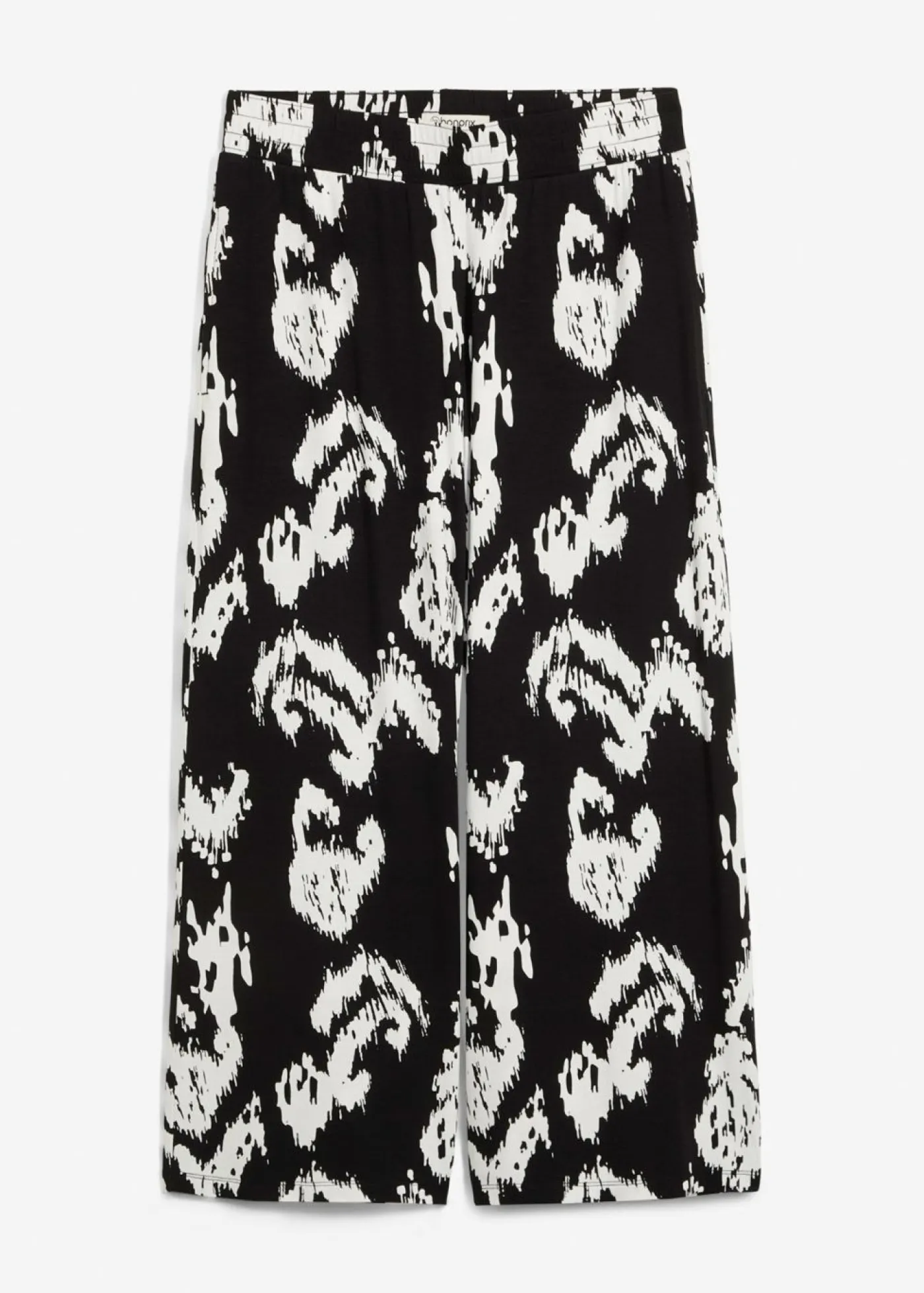 bonprix bonprix Conjuntos De Ropa|Pantalones>Pantalón de punto en mezcla de viscosa Negro-blanco lana estampado