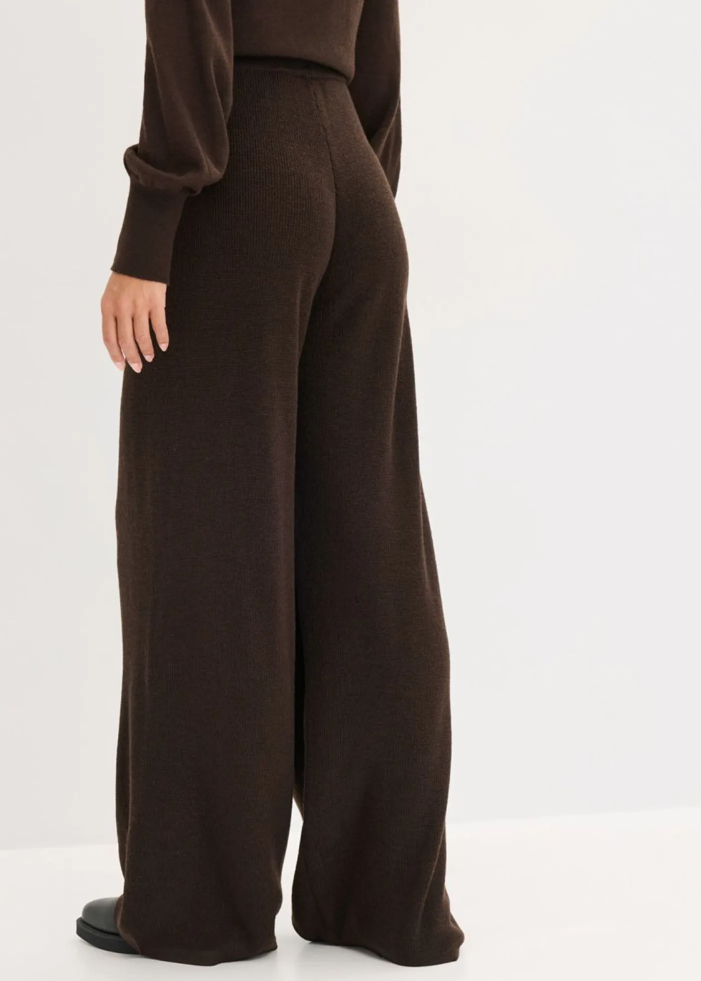 bonprix bonprix Pantalones>Pantalón de punto fino marrón oscuro moteado