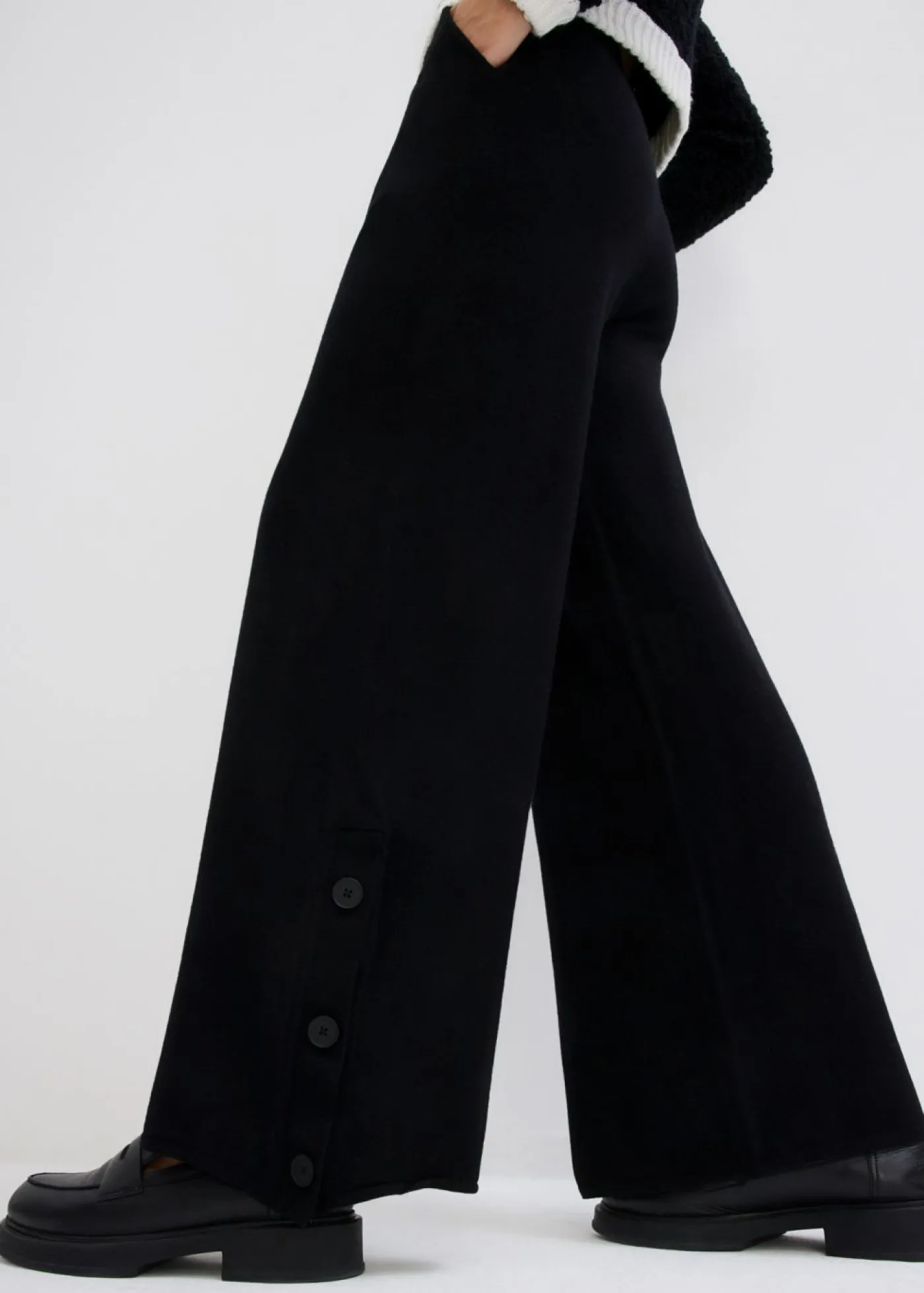 bonprix bonprix Pantalones>Pantalón de punto sin cierre Negro