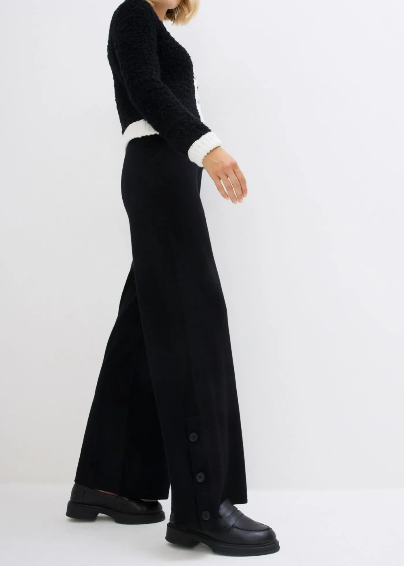 bonprix bonprix Pantalones>Pantalón de punto sin cierre Negro