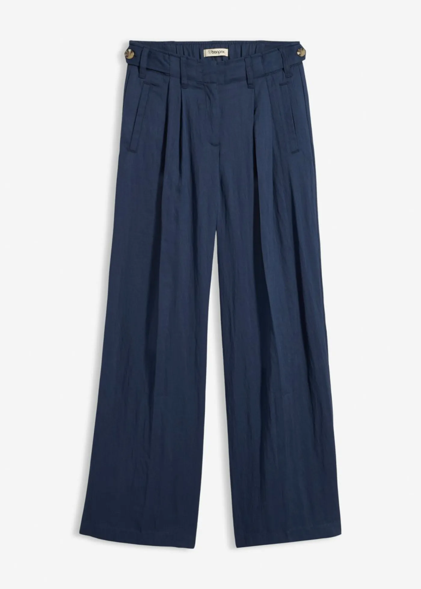 bonprix bonprix Pantalones|Novedades>Pantalón de sarga con ajuste en la cintura Azul marino