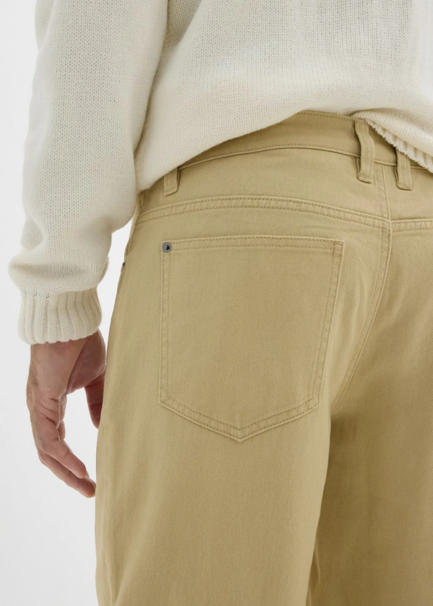 bonprix bonprix Básicos En Rebajas|Pantalones>Pantalón de sarga con corte informal, cinturilla elástica y diseño recto Beige verdoso