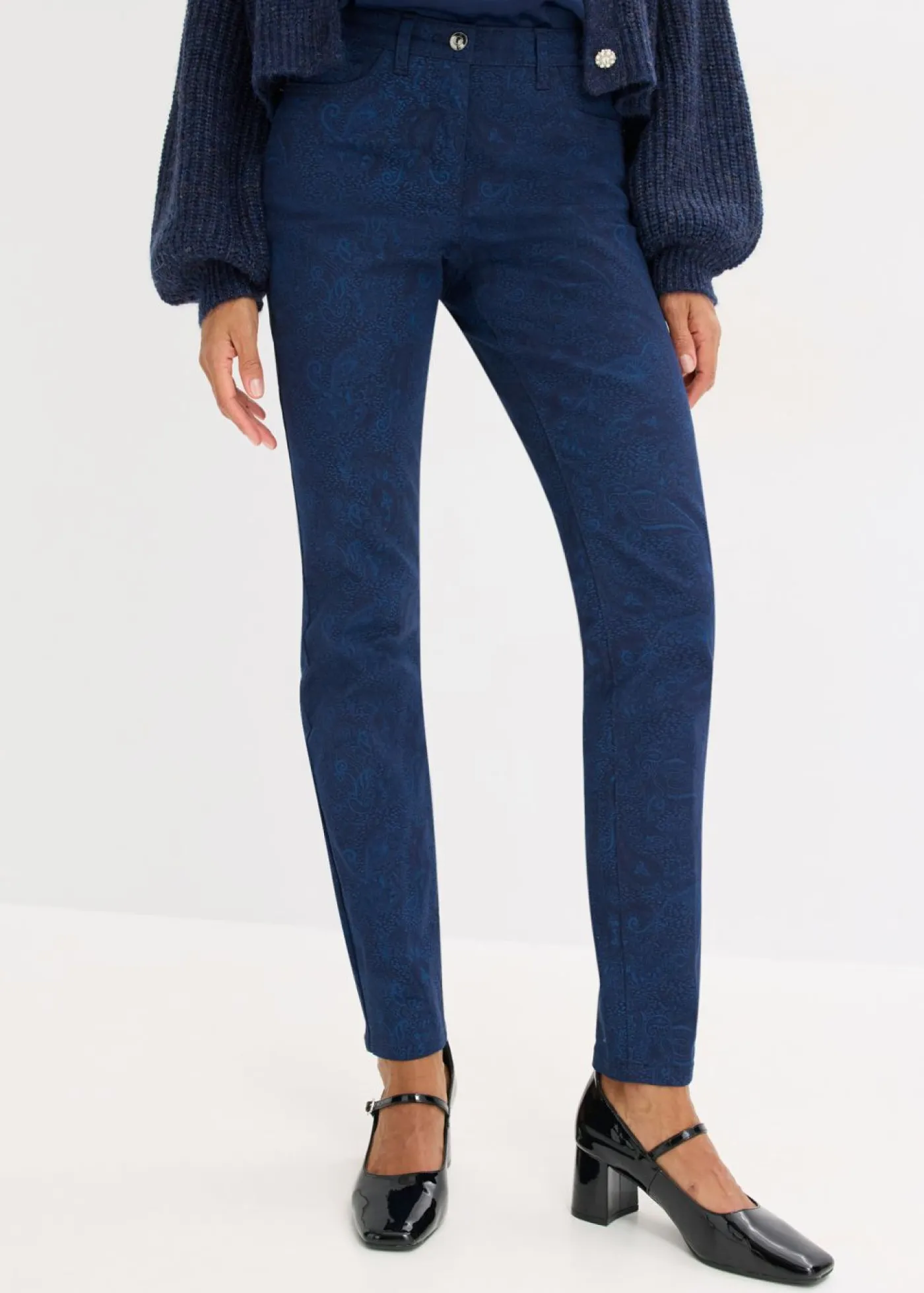 Mujer bonprix bonprix Pantalón de sarga con estampado elegante