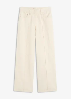 bonprix bonprix Pantalones>Pantalón de sarga de algodón puro gris guijarro