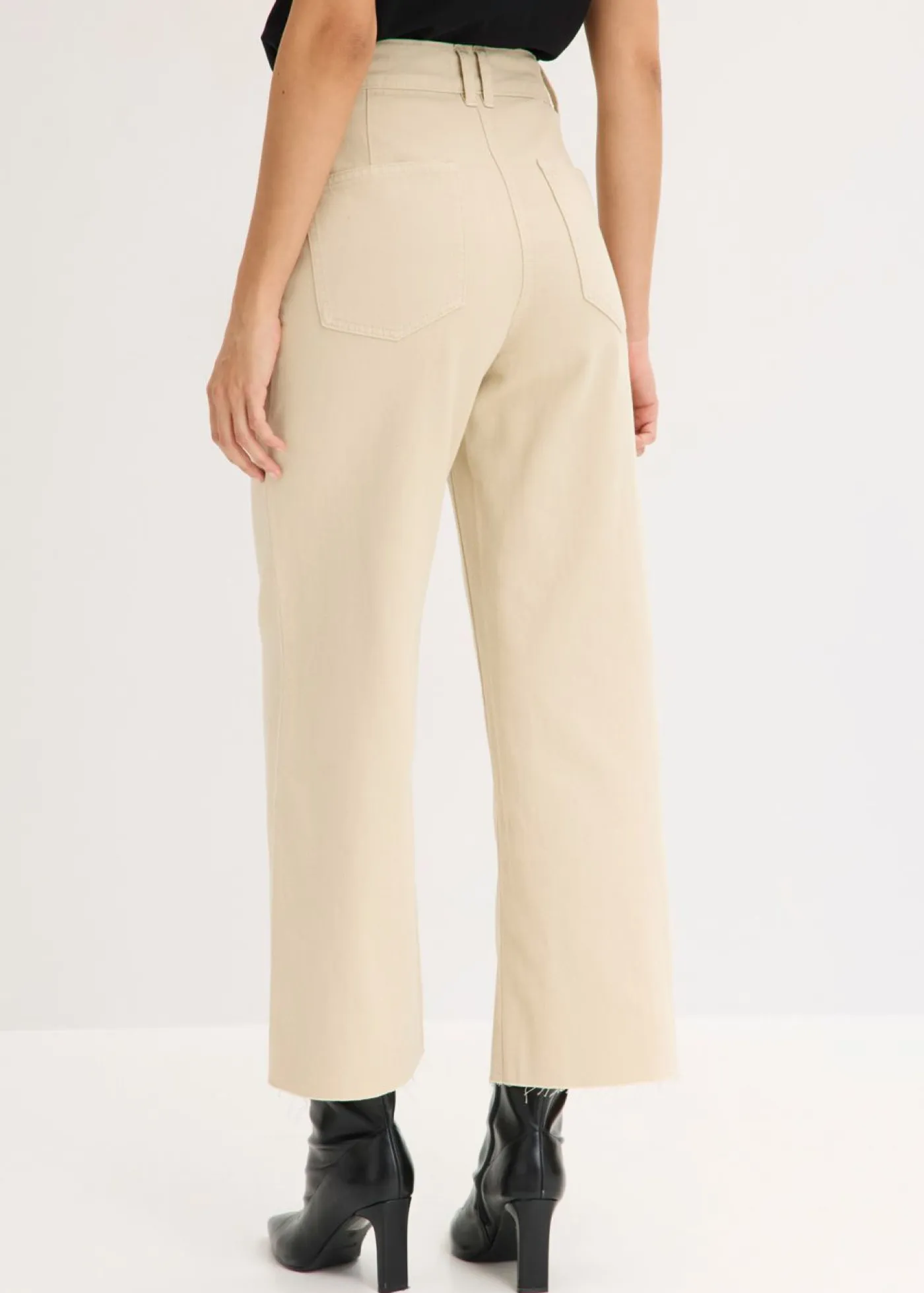 bonprix bonprix Pantalones|Tallas Pequeñas>Pantalón de sarga de algodón puro Arena claro