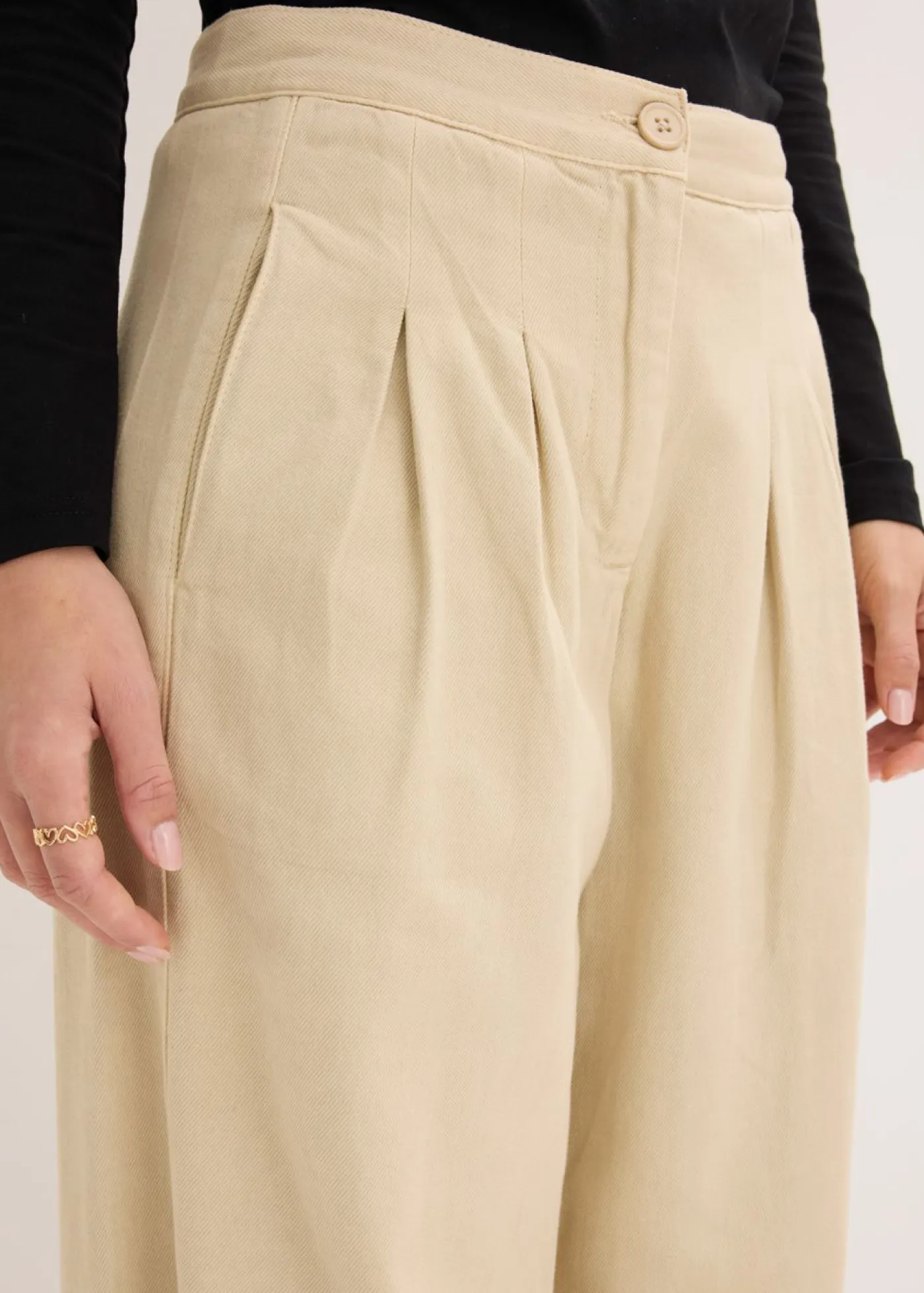 Mujer bonprix bonprix Pantalón de sarga de algodón puro