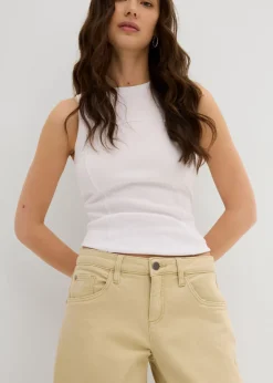 Mujer bonprix bonprix Pantalón de sarga en mezcla de algodón elástico