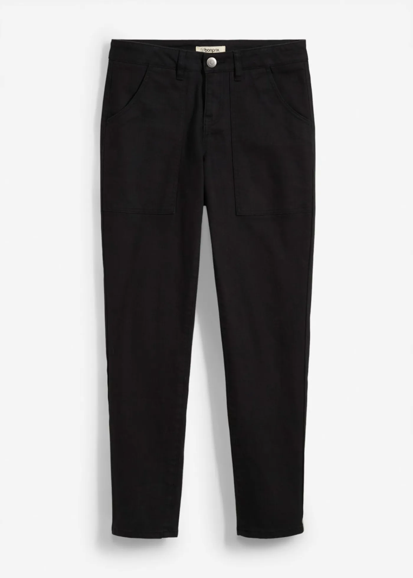 bonprix bonprix Pantalones>Pantalón de sarga en mezcla de algodón elástico Negro