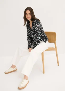 Mujer bonprix bonprix Pantalón de sarga en mezcla de algodón elástico