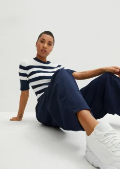 Mujer bonprix bonprix Pantalón de sarga ligero, ajuste bombacho