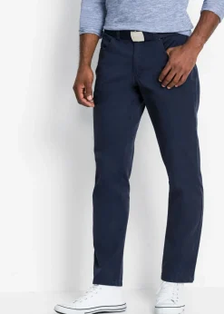 bonprix bonprix Básicos En Rebajas|Pantalones>Pantalón de sarga regular fit de algodón orgánico, straight Azul marino