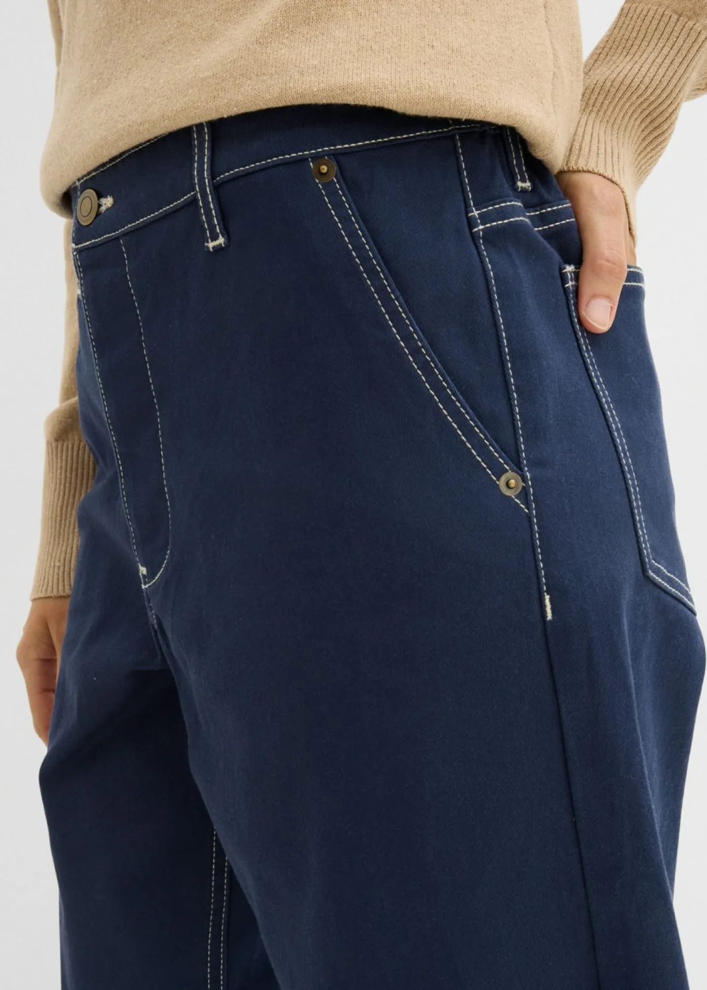 Mujer bonprix bonprix Pantalón de sarga tipo barrel
