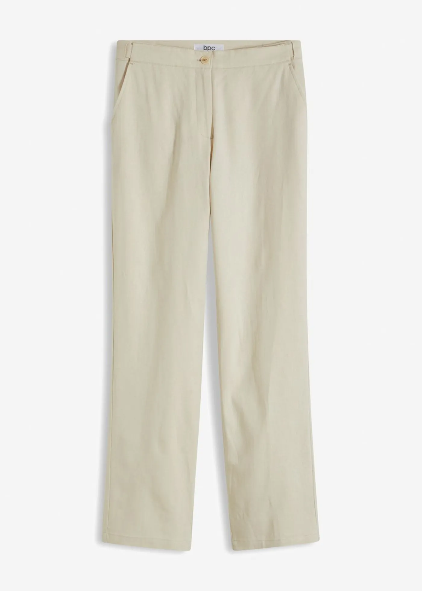 Mujer bonprix bonprix Pantalón de talle alto de mezcla de lino y viscosa