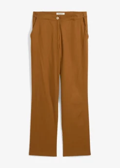 Mujer bonprix bonprix Pantalón de talle alto de mezcla de lino y viscosa