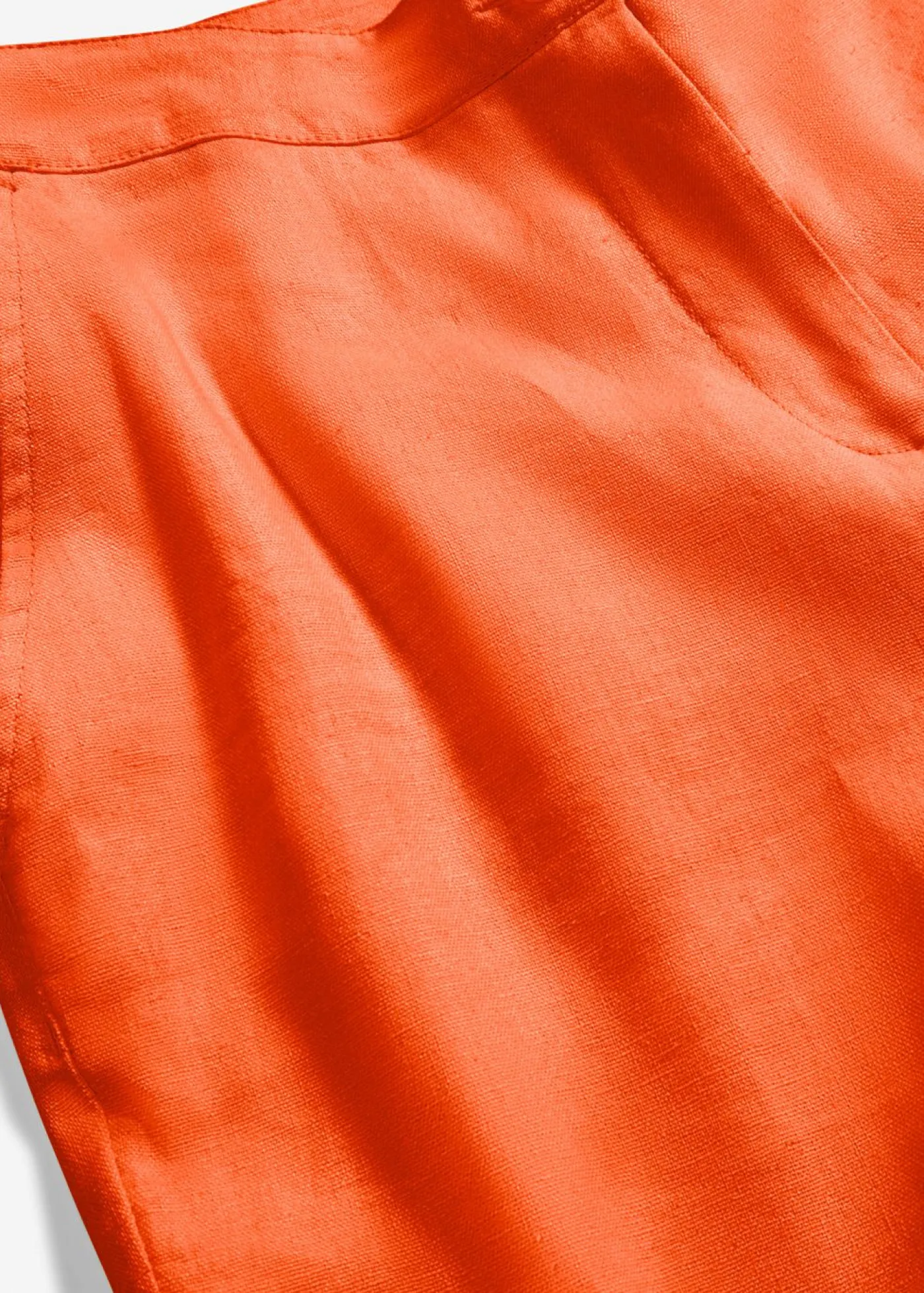 bonprix bonprix Pantalones>Pantalón de talle alto de mezcla de lino y viscosa Naranja cálido