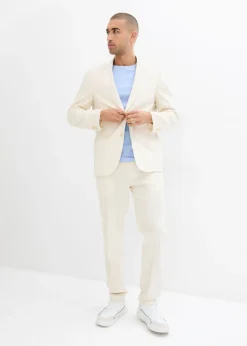 Hombre bonprix bonprix Pantalón de traje con lino y corte recto