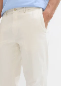 Hombre bonprix bonprix Pantalón de traje con lino y corte recto