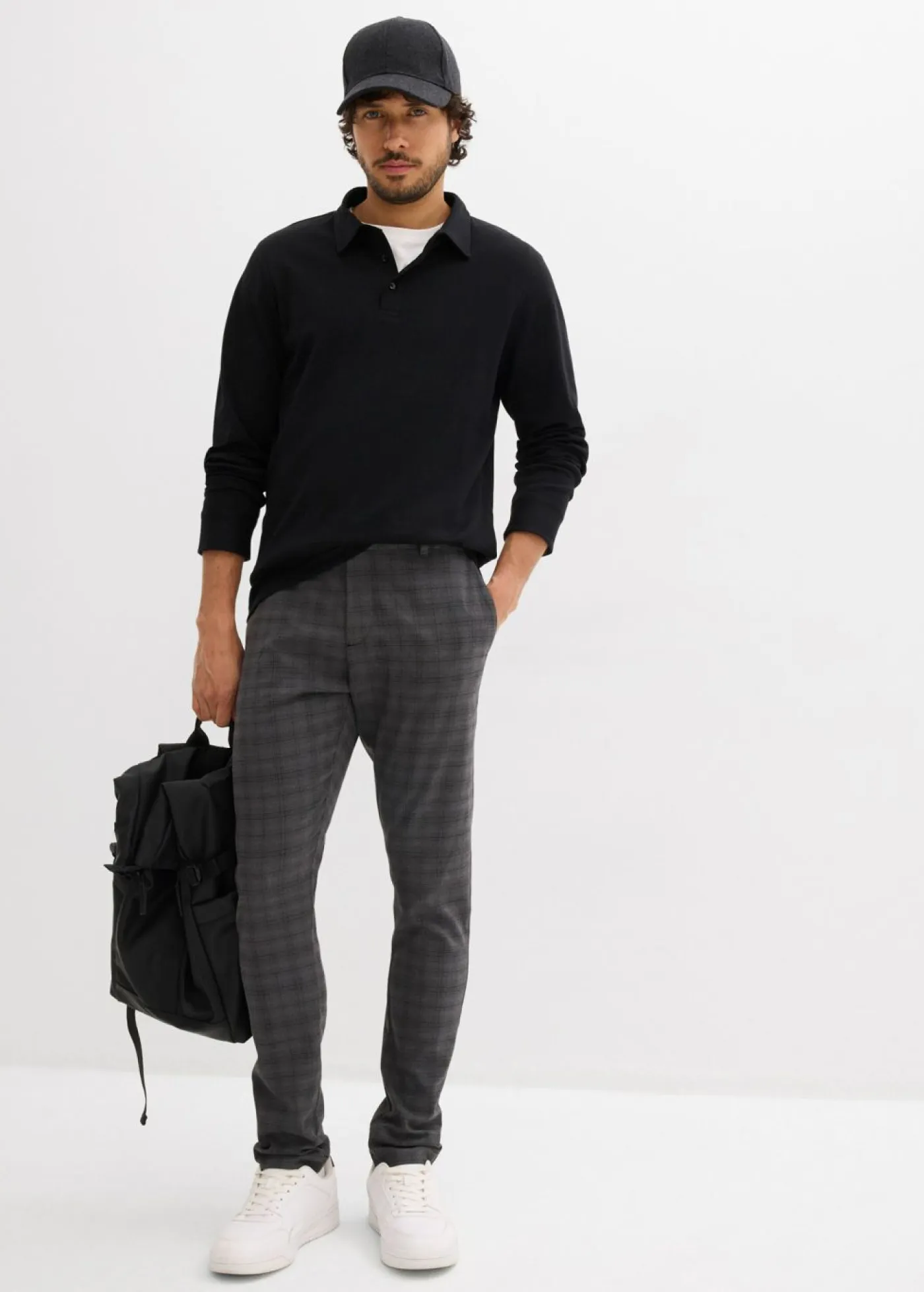 Hombre bonprix bonprix Pantalón de traje elástico, con cintura elástica, regular fit